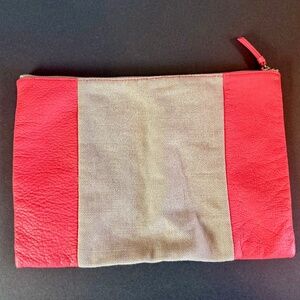 Gap SS13 Leather and Jute/Cotton Clutch Evening Bag